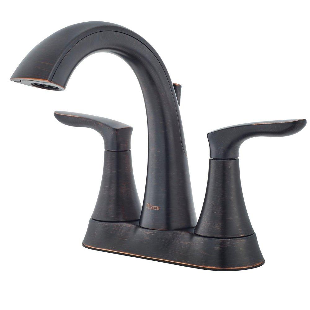 Pfister Tuscan Bronze Two Handle Centerset Bathroom Sink Faucet 