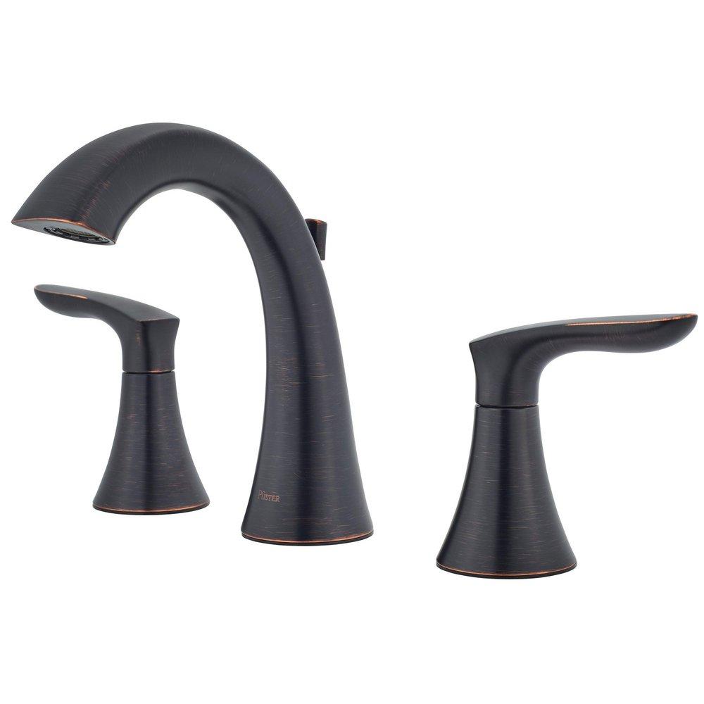 Pfister Tuscan Bronze Two Handle Widespread Bathroom Sink Faucet 