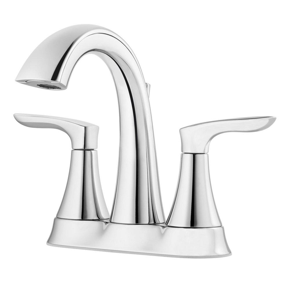 Pfister Polished Chrome Two Handle Centerset Bathroom Sink Faucet 