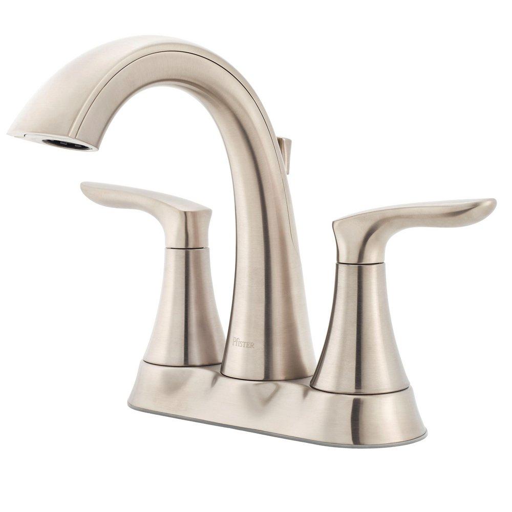 Pfister Brushed Nickel Two Handle Centerset Bathroom Sink Faucet 