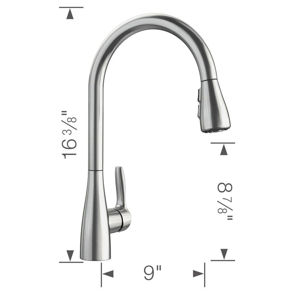 BLANCO PVD Steel 1.5 gpm 1-Hole Deck Mount Kitchen Faucet with Single Lever Handle 
