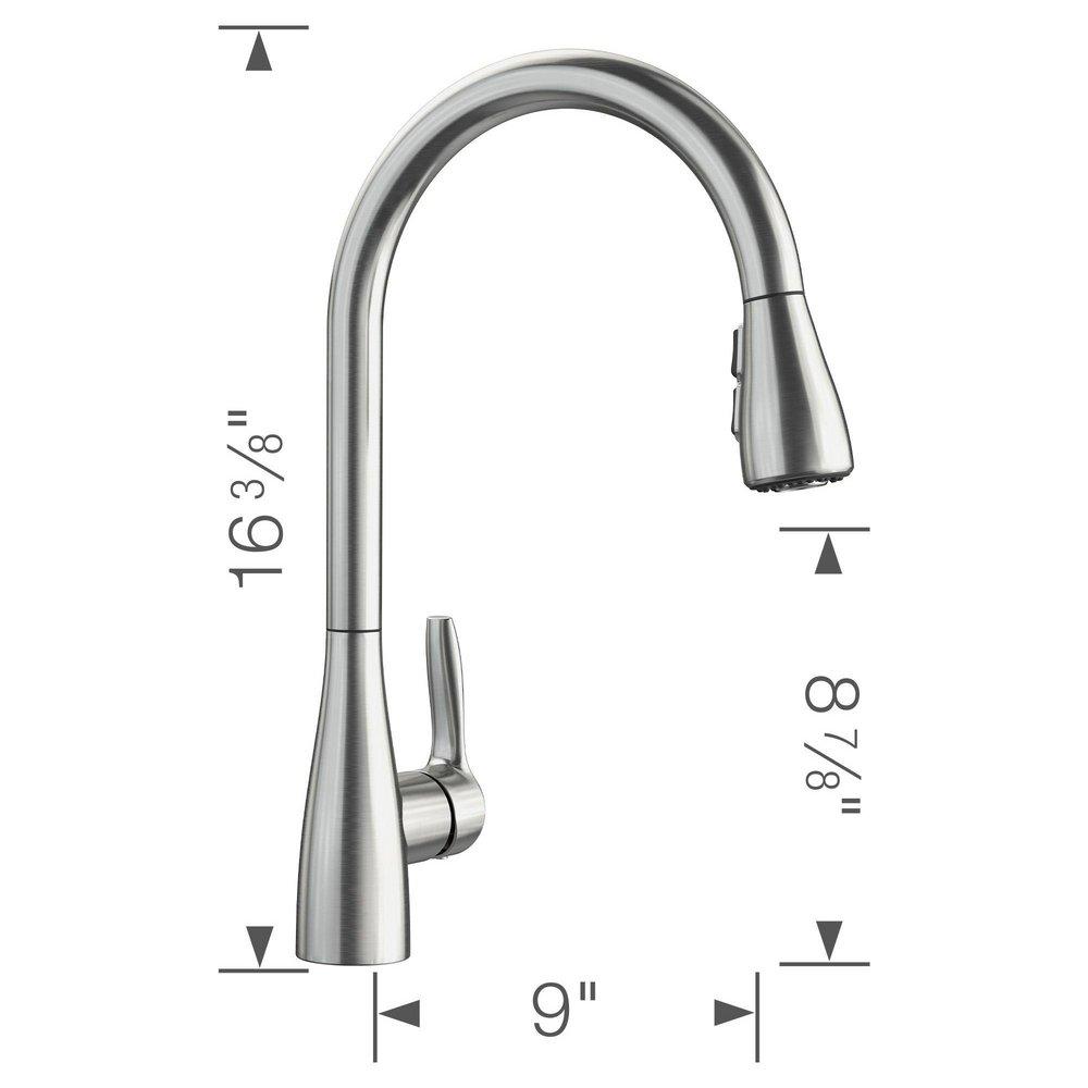 BLANCO PVD Steel 1.5 gpm 1-Hole Deck Mount Kitchen Faucet with Single Lever Handle 