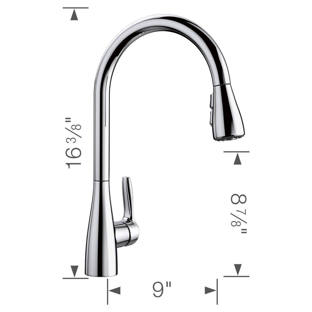 BLANCO Stainless Steel 1.5 gpm 1-Hole Deck Mount Kitchen Faucet with Single Lever Handle 