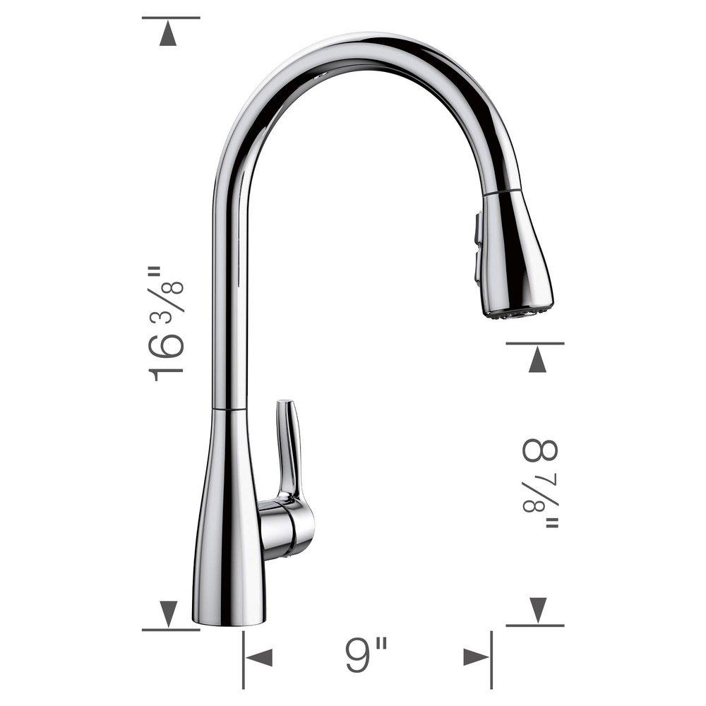 BLANCO Stainless Steel 1.5 gpm 1-Hole Deck Mount Kitchen Faucet with Single Lever Handle 