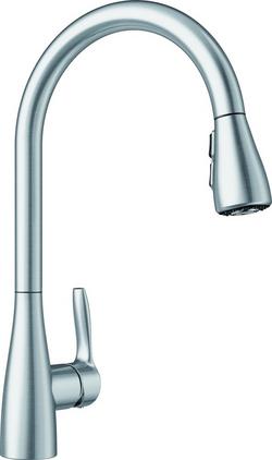 Single Handle Pull Down Kitchen Faucet in Stainless