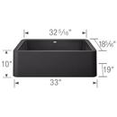 BLANCO Anthracite 33 x 19 in. Composite Single Bowl Farmhouse Kitchen Sink 