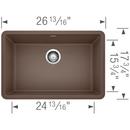 BLANCO Café 26-13/16 x 17-3/4 in. No Hole Composite Single Bowl Undermount Kitchen Sink 