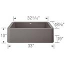 BLANCO Metallic Grey 33 x 19 in. Composite Single Bowl Farmhouse Kitchen Sink 