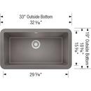 BLANCO Metallic Grey 33 x 19 in. Composite Single Bowl Farmhouse Kitchen Sink 