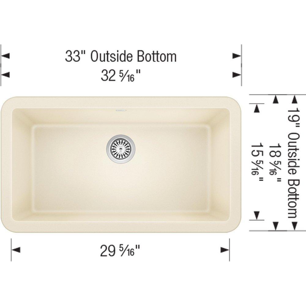 BLANCO Biscuit 33 x 19 in. Composite Single Bowl Farmhouse Kitchen Sink 