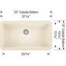 BLANCO Biscuit 33 x 19 in. Composite Single Bowl Farmhouse Kitchen Sink 