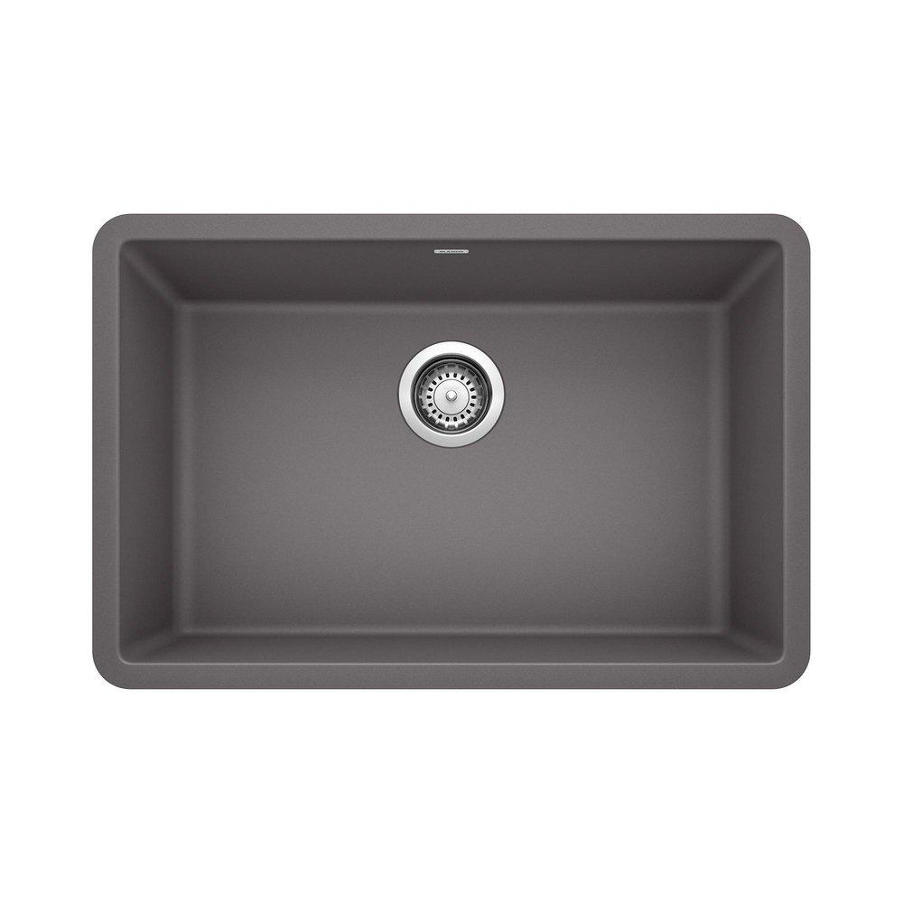 BLANCO Cinder 26-13/16 x 17-3/4 in. No Hole Composite Single Bowl Undermount Kitchen Sink 