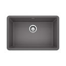26-13/16 x 17-3/4 in. No Hole Composite Single Bowl Undermount Kitchen Sink in Cinder