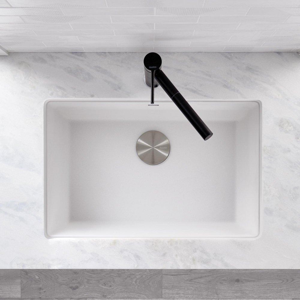 BLANCO White 26-13/16 x 17-3/4 in. No Hole Composite Single Bowl Undermount Kitchen Sink 
