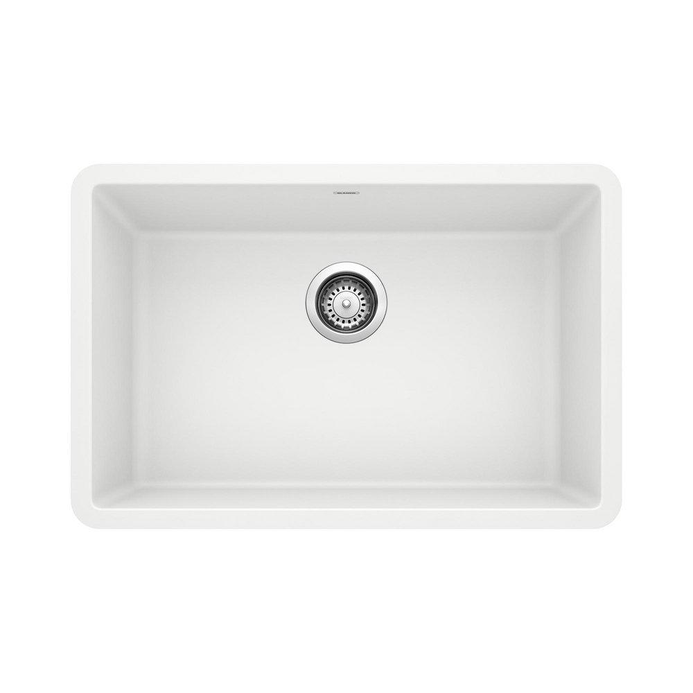 BLANCO White 26-13/16 x 17-3/4 in. No Hole Composite Single Bowl Undermount Kitchen Sink 