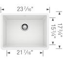 BLANCO White 23-1/2 x 17-3/4 in. No Hole Composite Single Bowl Undermount Kitchen Sink 