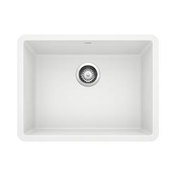 23-4/9 in. Undermount Silgranit Single Bowl Kitchen Sink in White