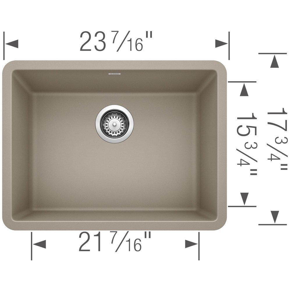 BLANCO Truffle 23-1/2 x 17-3/4 in. No Hole Composite Single Bowl Undermount Kitchen Sink 