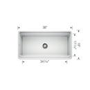 BLANCO White 36 x 19 in. Fireclay Single Bowl Farmhouse Kitchen Sink 