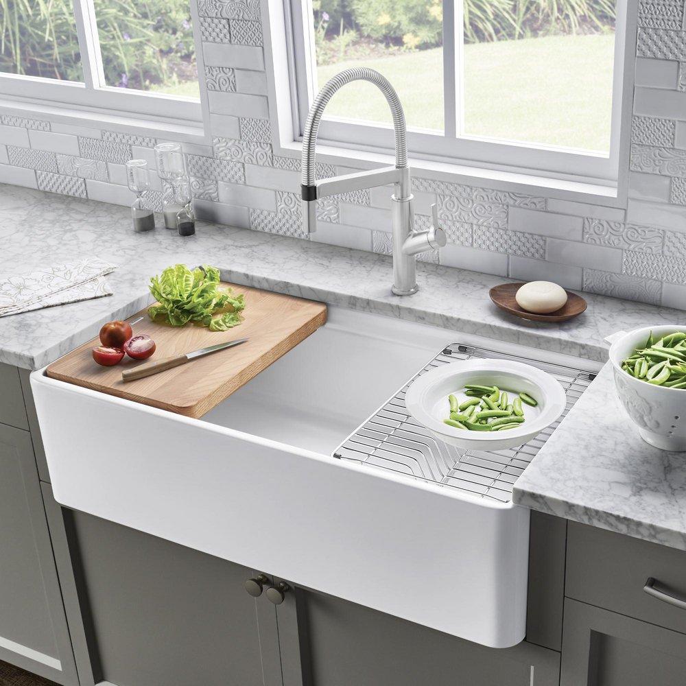 BLANCO White 36 x 19 in. Fireclay Single Bowl Farmhouse Kitchen Sink 