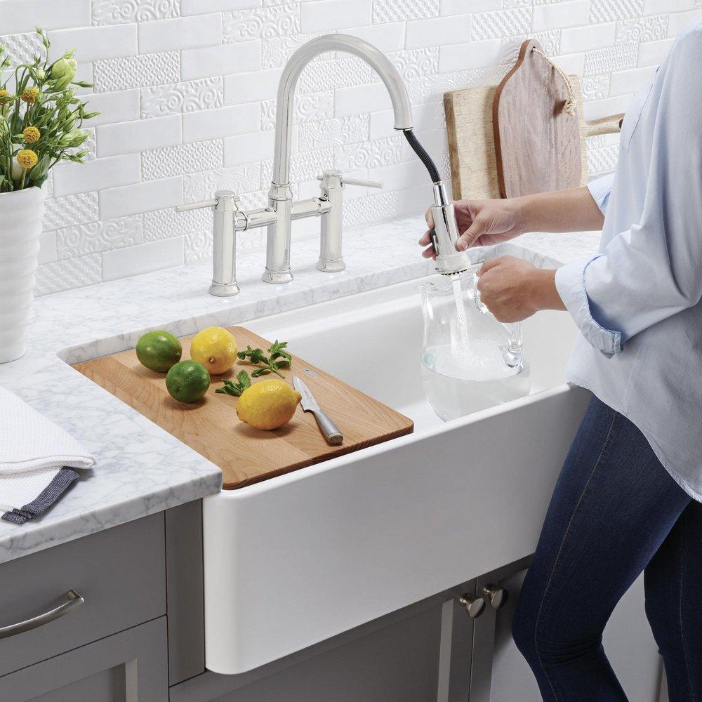 BLANCO White 36 x 19 in. Fireclay Single Bowl Farmhouse Kitchen Sink 