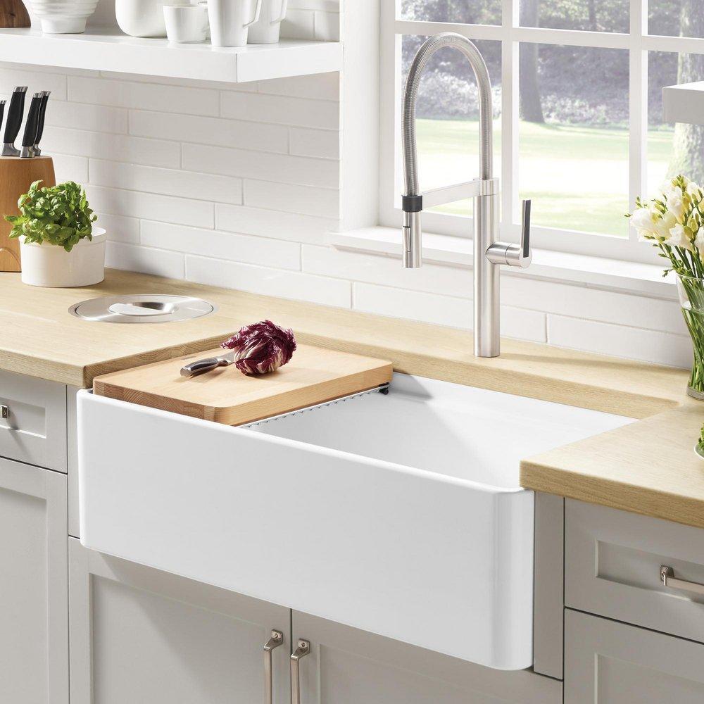 BLANCO White 36 x 19 in. Fireclay Single Bowl Farmhouse Kitchen Sink 