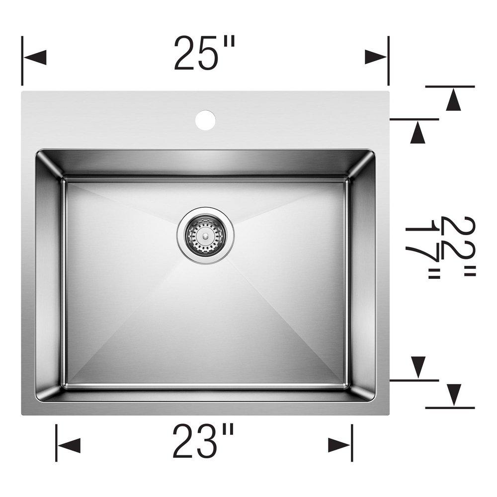 BLANCO Satin Polished 25 x 22 in. Dual Mount Laundry Sink 