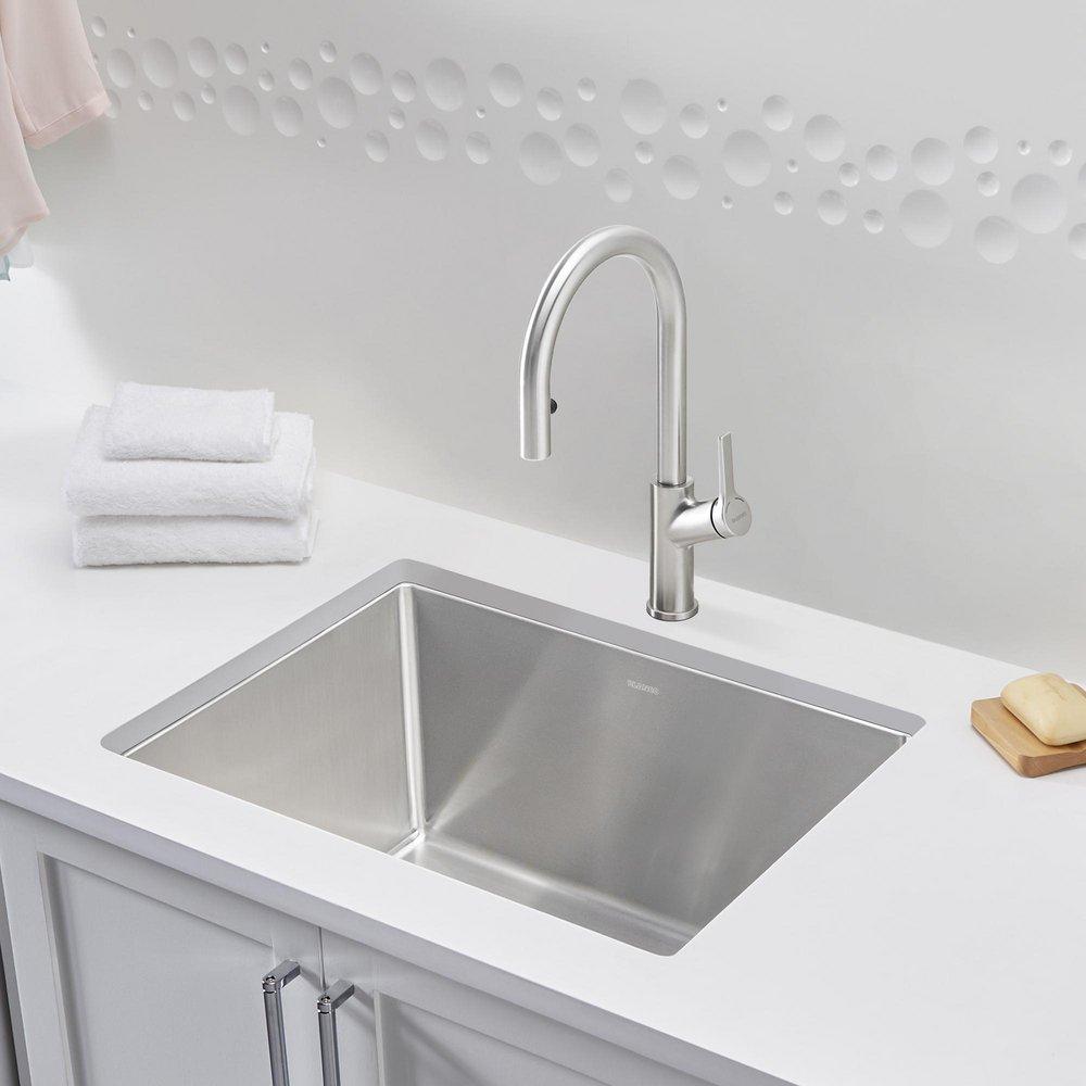 BLANCO Satin Polished 25 x 22 in. Dual Mount Laundry Sink 