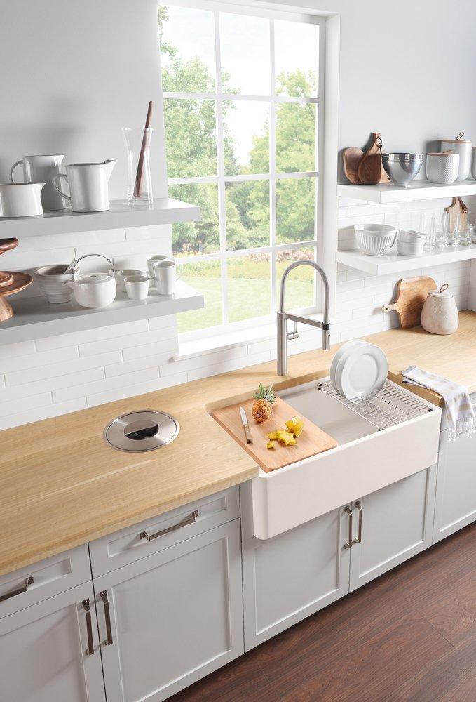 BLANCO Biscuit 36 x 19 in. Fireclay Single Bowl Farmhouse Kitchen Sink 