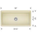 BLANCO Biscuit 36 x 19 in. Fireclay Single Bowl Farmhouse Kitchen Sink 