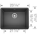 BLANCO Anthracite 23-1/2 x 17-3/4 in. No Hole Composite Single Bowl Undermount Kitchen Sink 