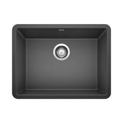 23-4/9 in. Undermount Silgranit Single Bowl Kitchen Sink in Anthracite