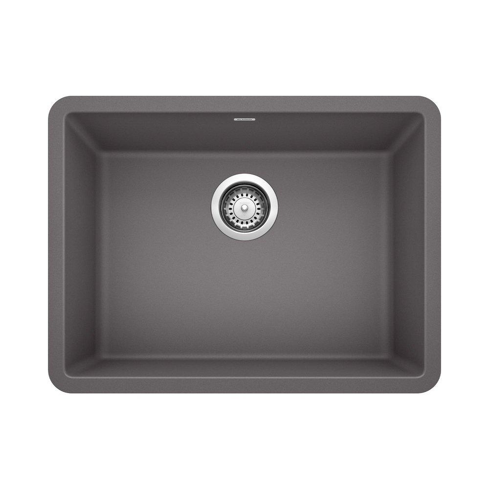 BLANCO Cinder 23-1/2 x 17-3/4 in. No Hole Composite Single Bowl Undermount Kitchen Sink 