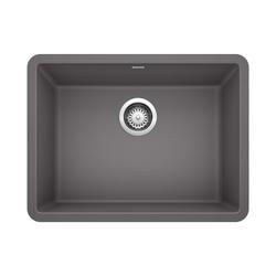 23-4/9 in. Undermount Silgranit Single Bowl Kitchen Sink in Cinder
