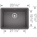 BLANCO Cinder 23-1/2 x 17-3/4 in. No Hole Composite Single Bowl Undermount Kitchen Sink 