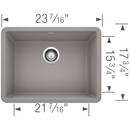 BLANCO Metallic Grey 23-1/2 x 17-3/4 in. No Hole Composite Single Bowl Undermount Kitchen Sink 