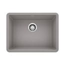 23-1/2 x 17-3/4 in. No Hole Composite Single Bowl Undermount Kitchen Sink in Metallic Grey