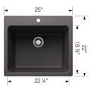 BLANCO Cinder 25 x 22 in. Drop-in and Undermount Laundry Sink 