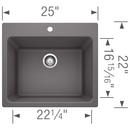 BLANCO Cinder 1-Hole 1-Bowl Drop-In and Undermount Laundry Sink with Rear Center Drain 