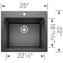 BLANCO Anthracite 25 x 22 in. Drop-in and Undermount Laundry Sink 