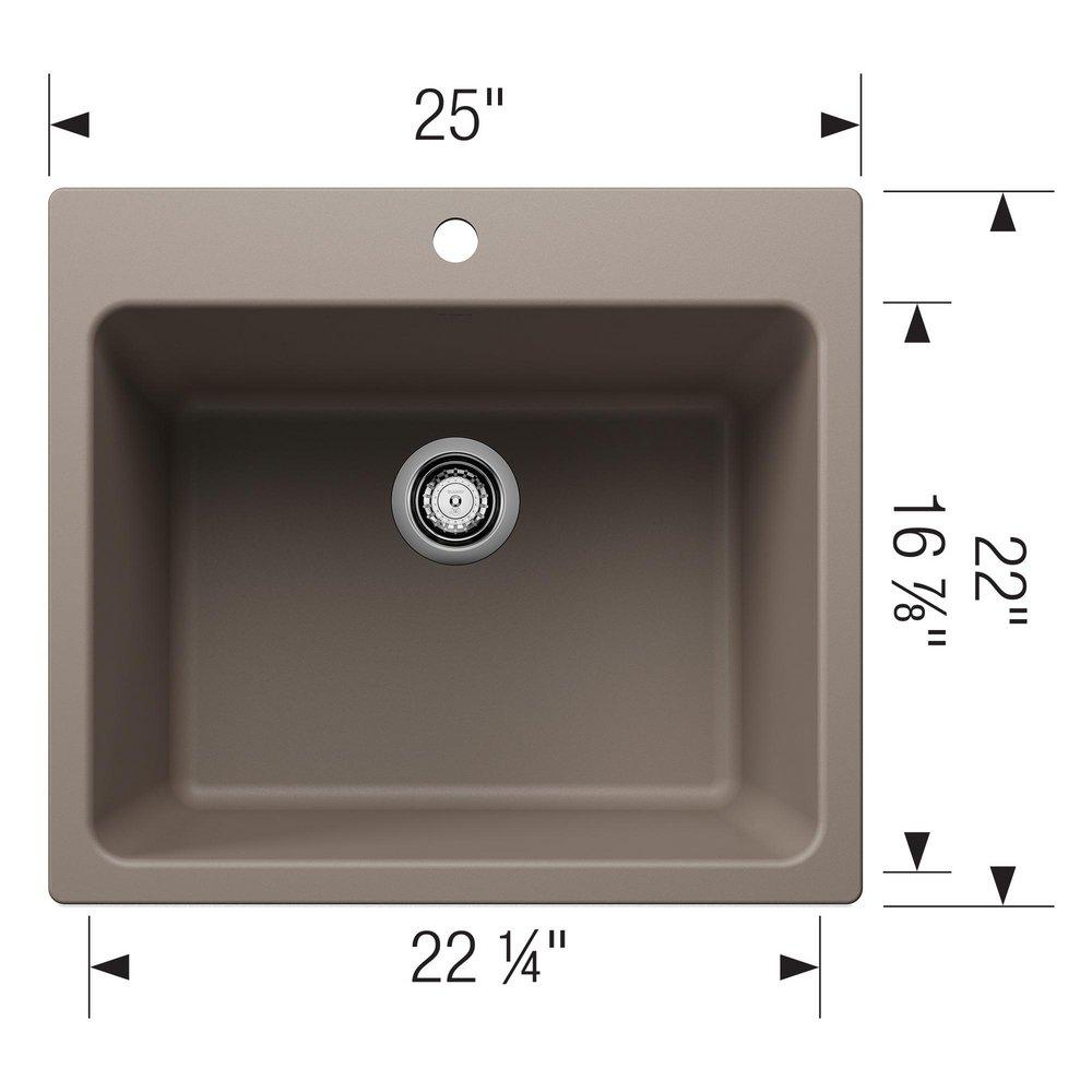 BLANCO Truffle 25 x 22 in. Drop-in and Undermount Laundry Sink 