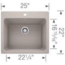 BLANCO Truffle 1-Hole 1-Bowl Drop-In and Undermount Laundry Sink with Rear Center Drain 