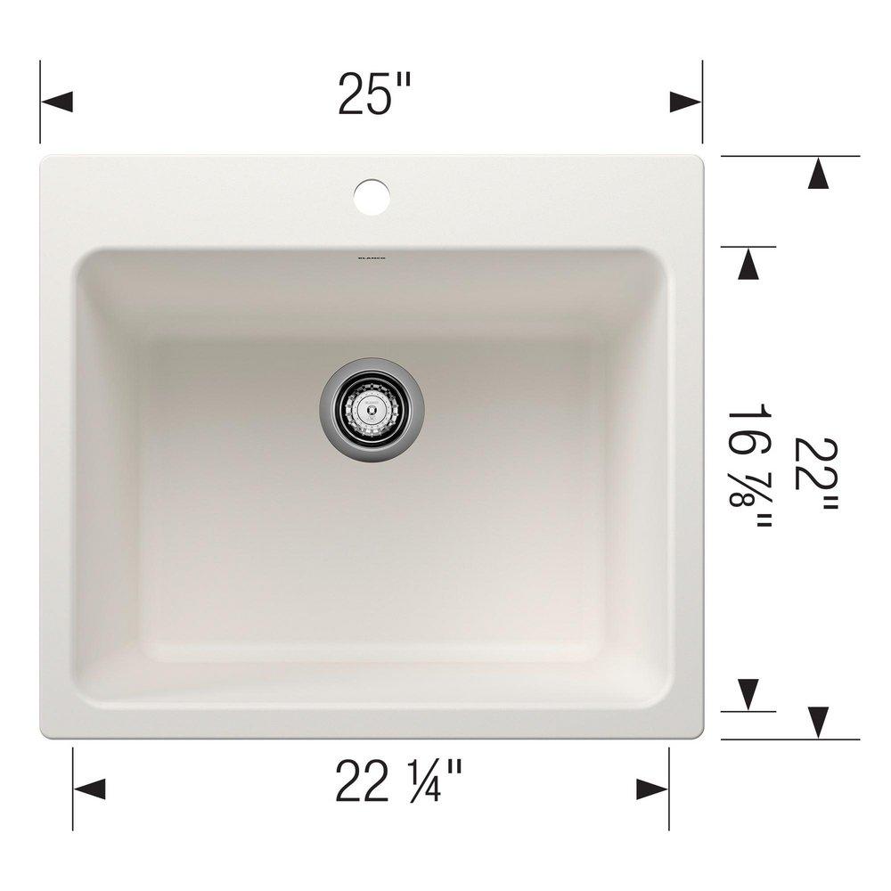 BLANCO White 25 x 22 in. Drop-in and Undermount Laundry Sink 