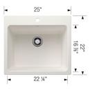 BLANCO White 25 x 22 in. Drop-in and Undermount Laundry Sink 