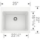BLANCO White 1-Hole 1-Bowl Drop-In and Undermount Laundry Sink with Rear Center Drain 
