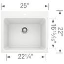 BLANCO White 1-Hole 1-Bowl Drop-In and Undermount Laundry Sink with Rear Center Drain 