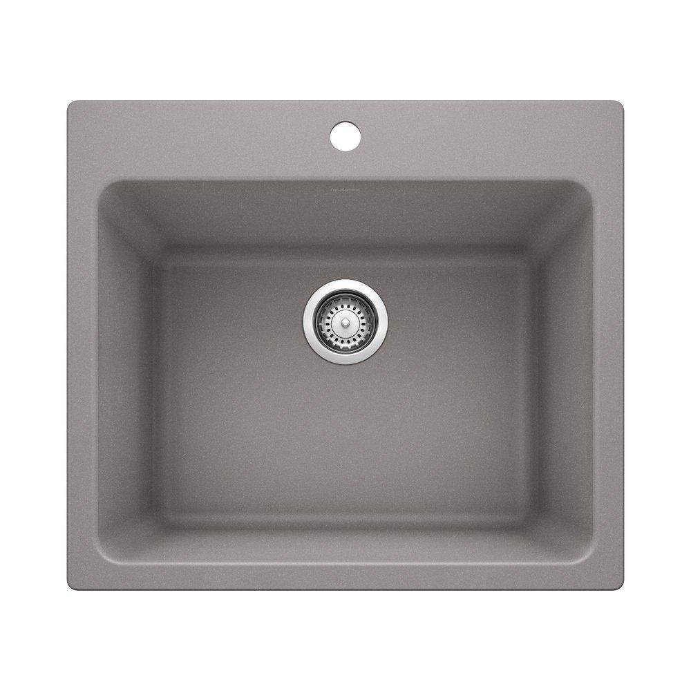 BLANCO Metallic Grey 25 x 22 in. Drop-in and Undermount Laundry Sink 