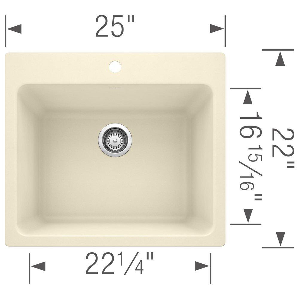 BLANCO Biscuit 25 x 22 in. Drop-in and Undermount Laundry Sink 