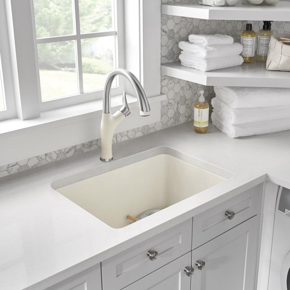 BLANCO Biscuit 25 x 22 in. Drop-in and Undermount Laundry Sink 