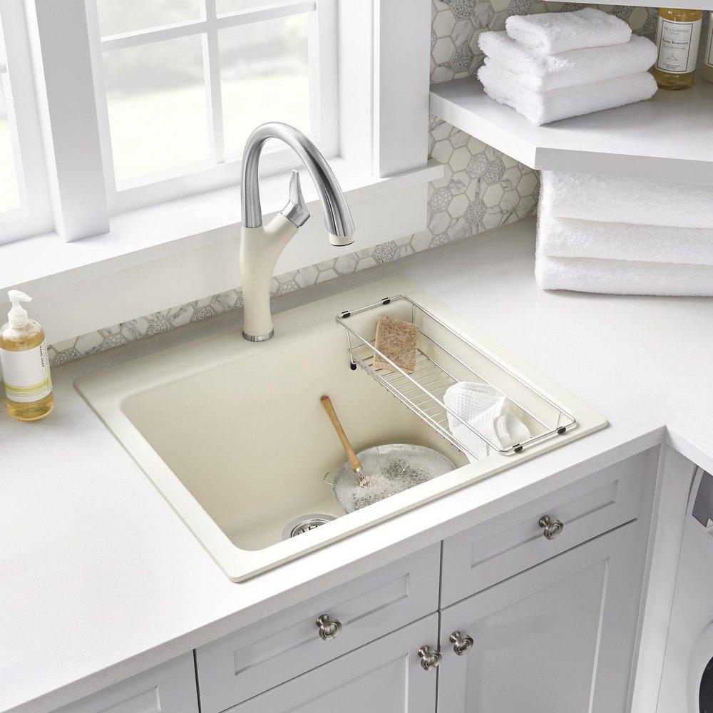 BLANCO Biscuit 25 x 22 in. Drop-in and Undermount Laundry Sink 